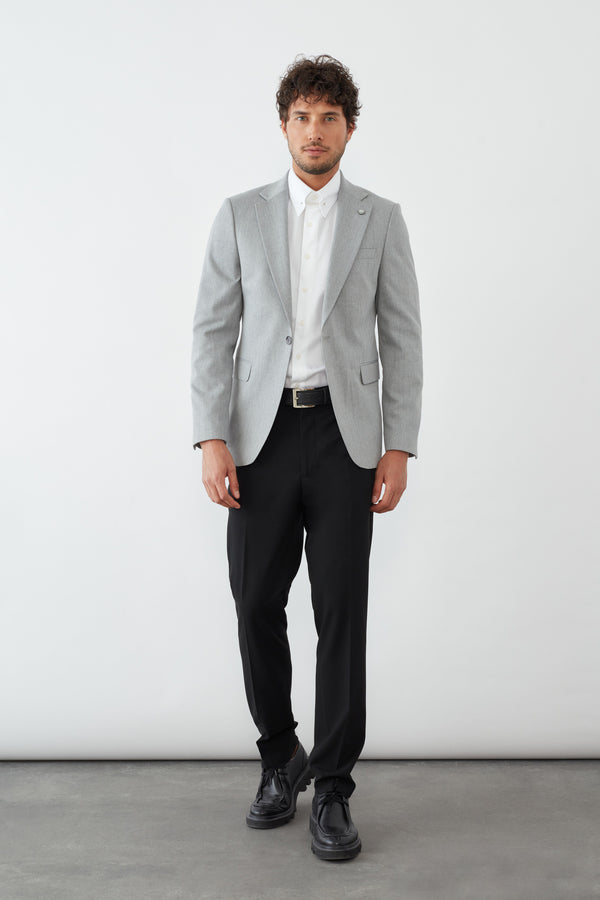 Polyviscose Man Jacket Light Grey