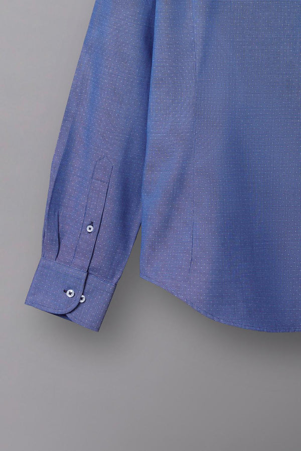 Donatello Iconic Herren Hemd Jacquard Blau Weiss