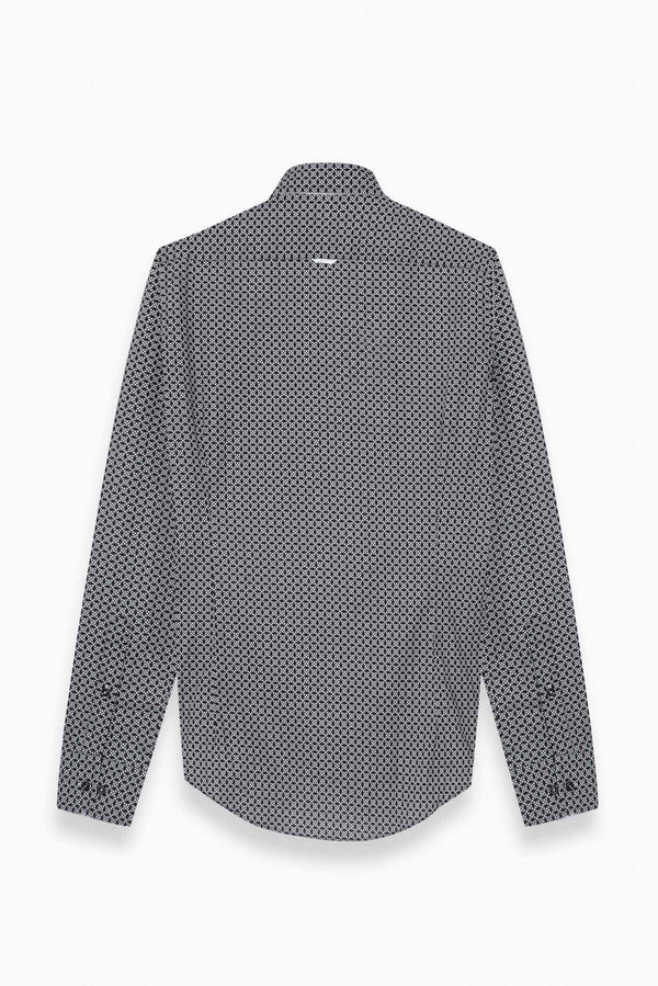 Camicia Uomo Donatello Iconic Popelin Nero Bianco