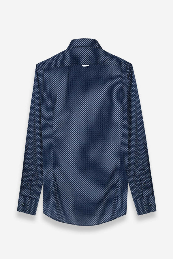 Camicia Uomo Leonardo Sport Popelin Blu Grigio