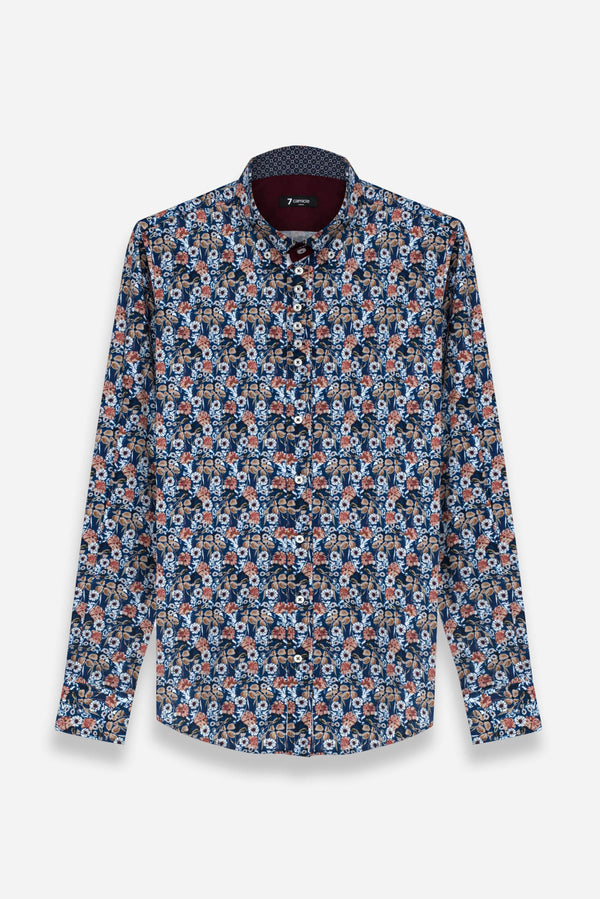 Camicia Uomo Donatello Iconic Popelin Blu Bianco