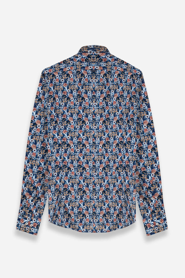 Donatello Iconic Poplin Man Shirt Blue White