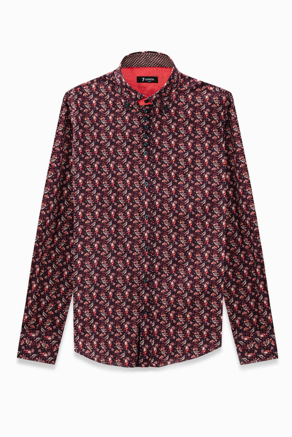 Camisa Hombre Donatello Iconic Popelin Azul Rojo