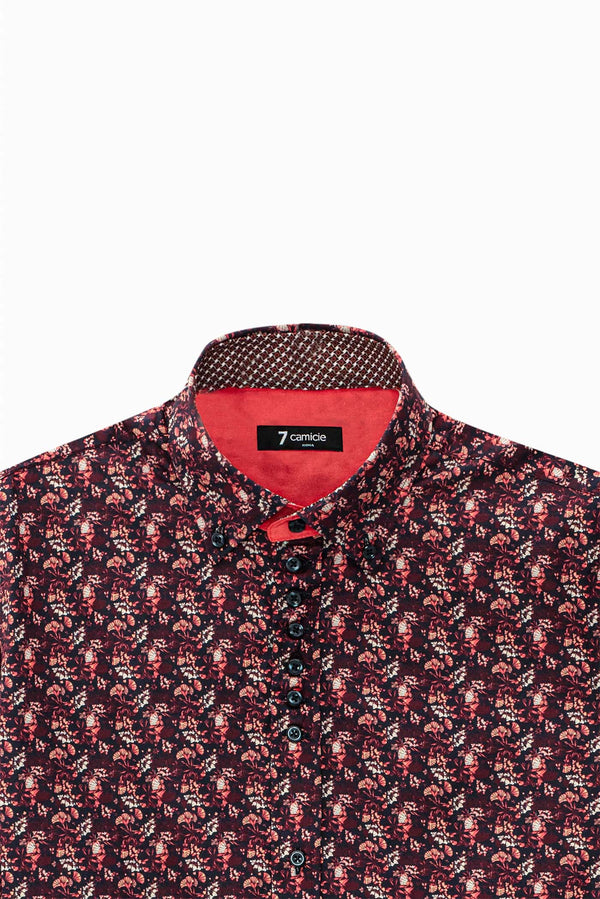 Camisa Hombre Donatello Iconic Popelin Azul Rojo