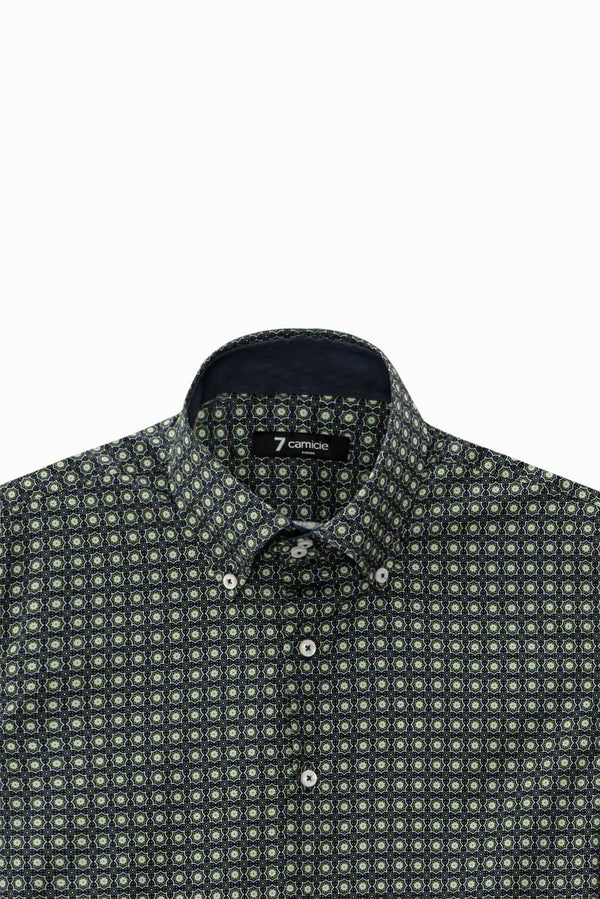 Camisa Hombre Roma Sport Popelin Azul Verde