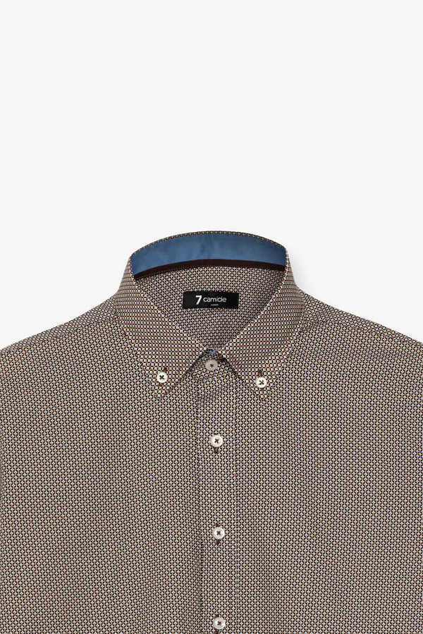 Leonardo Sport Poplin Man Shirt Brown White