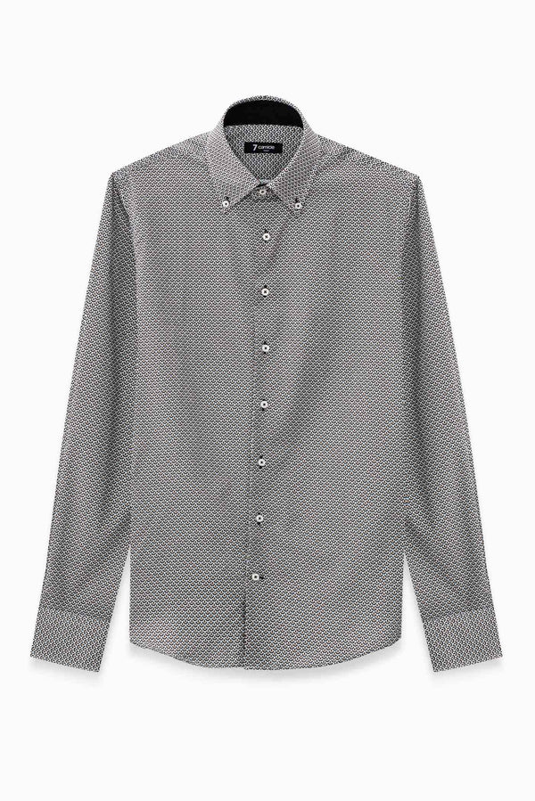 Camicia Uomo Roma Sport Popelin Marrone Blu