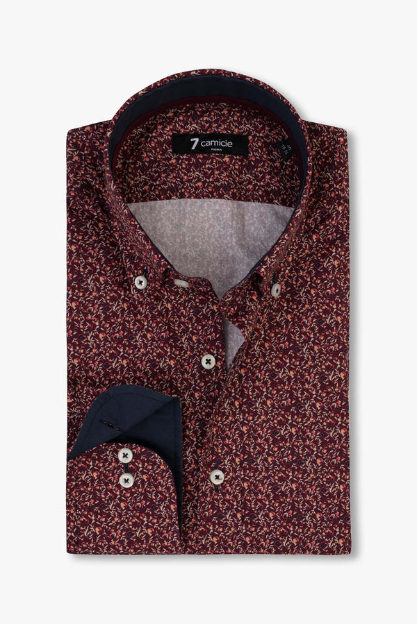 Camicia Uomo Leonardo Sport Popelin Rosso Rosso