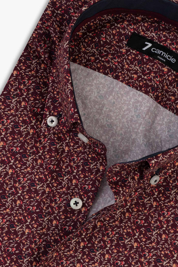 Camicia Uomo Leonardo Sport Popelin Rosso Rosso