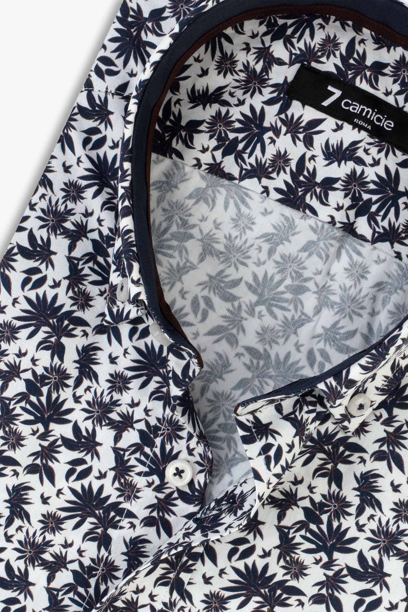 PANTALONE CON PATTINE COMFORT FIT IN POPELINE COLOR BIANCO - Foto 3