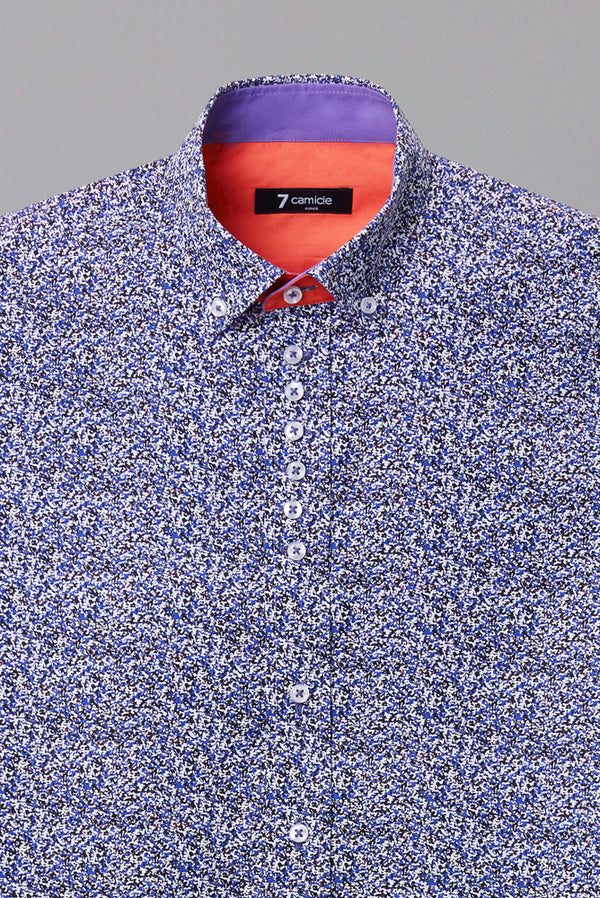 Camicia Uomo Donatello Iconic Popelin Bianco Blu scuro