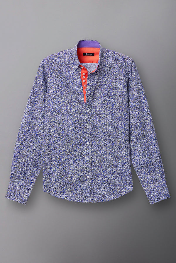 Camicia Uomo Donatello Iconic Popelin Bianco Blu scuro