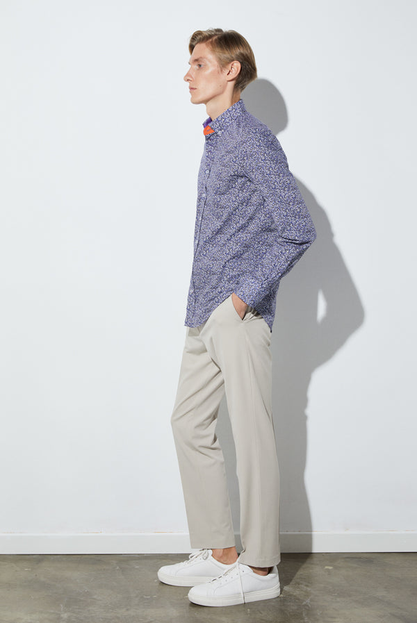 Camicia Uomo Donatello Iconic Popelin Bianco Blu scuro