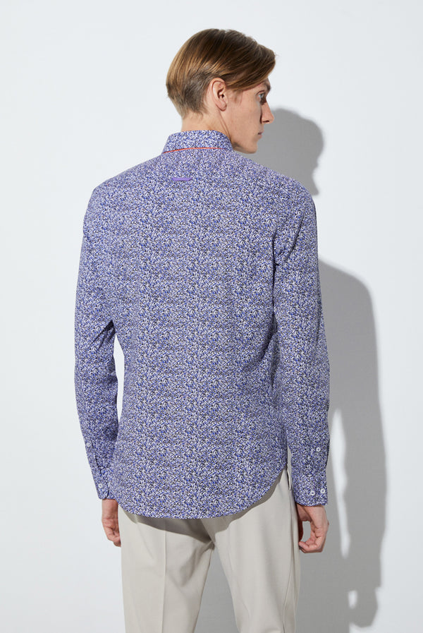 Camicia Uomo Donatello Iconic Popelin Bianco Blu scuro