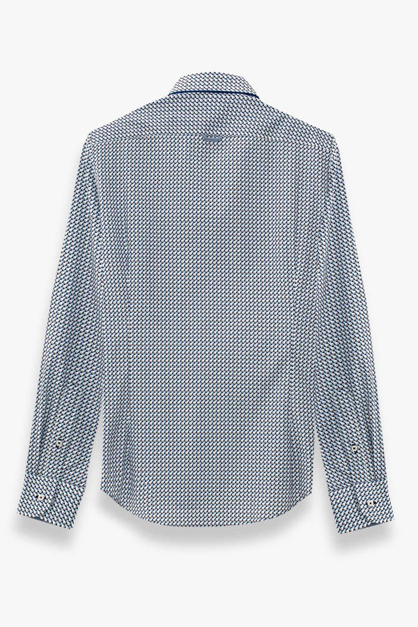 Camicia Uomo Donatello Iconic Popelin Bianco Blu scuro