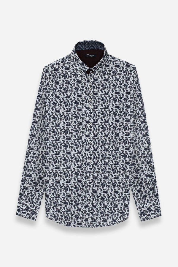 Camisa Hombre Donatello Iconic Popelin Blanco Azul