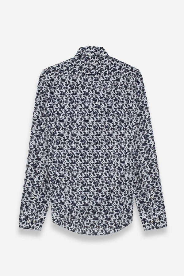 Camisa Hombre Donatello Iconic Popelin Blanco Azul