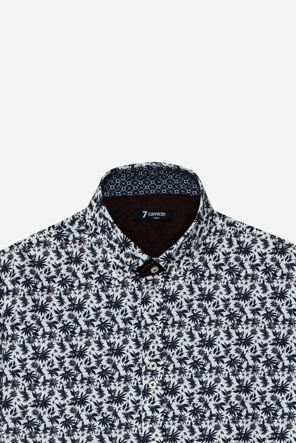 Camisa Hombre Donatello Iconic Popelin Blanco Azul