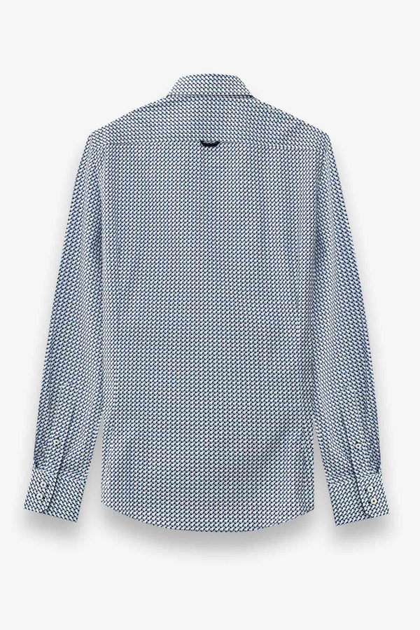 Camicia Uomo Roma Sport Popelin Bianco Blu scuro