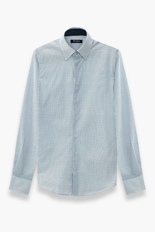 Camicia Uomo Roma Sport Popelin Bianco Blu