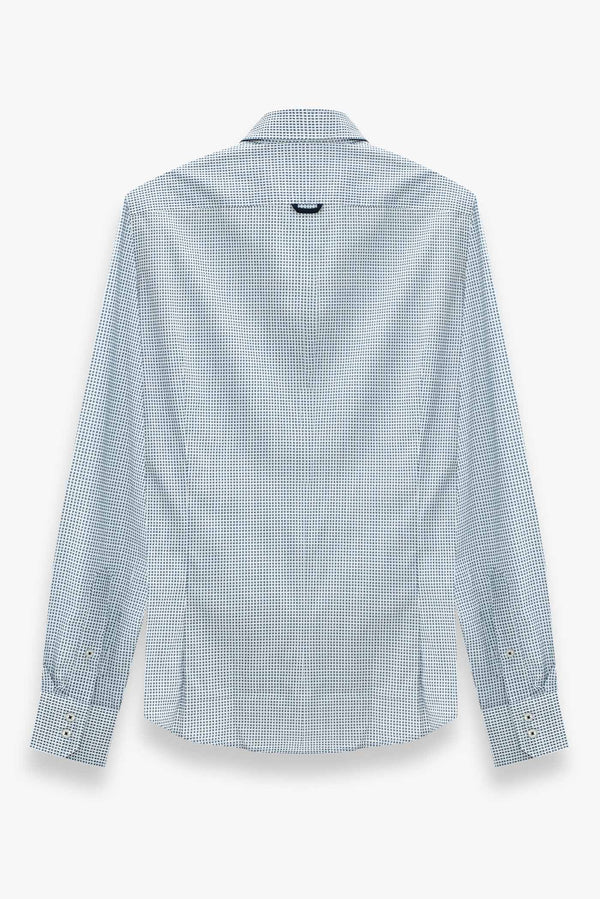 Camicia Uomo Roma Sport Popelin Bianco Blu