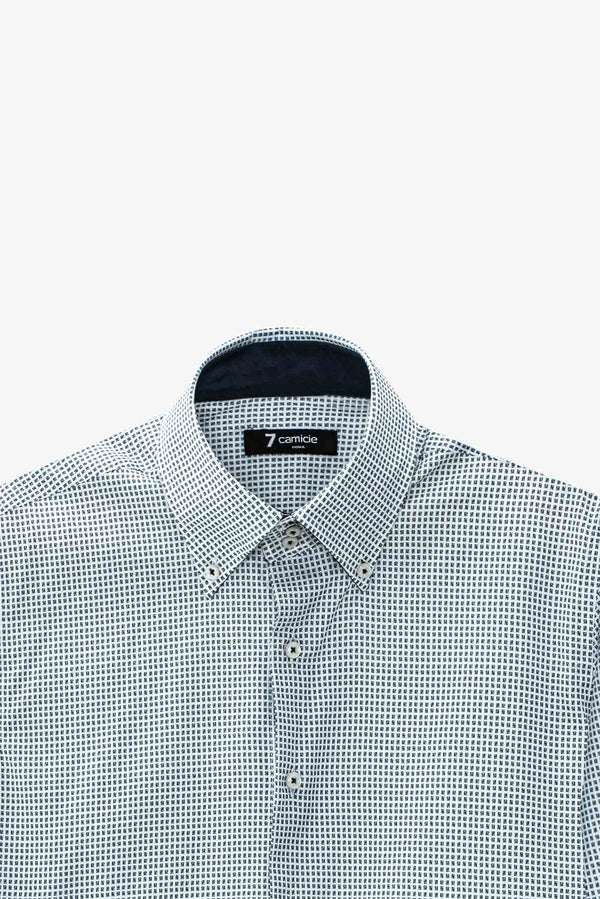 Camicia Uomo Roma Sport Popelin Bianco Blu