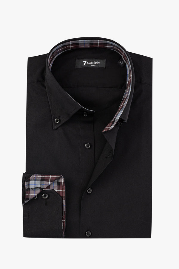 Camisa Hombre Roma Sport Popelin Stretch Negro