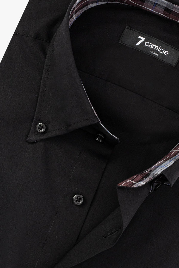 Roma Sport Poplin Stretch Man Shirt Black