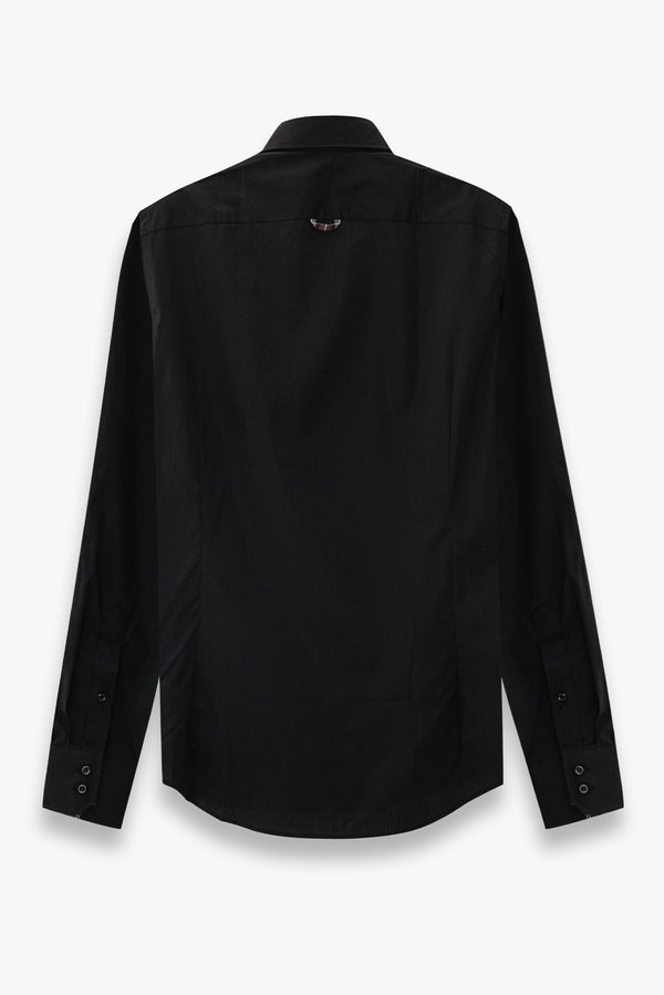 Camisa Hombre Roma Sport Popelin Stretch Negro