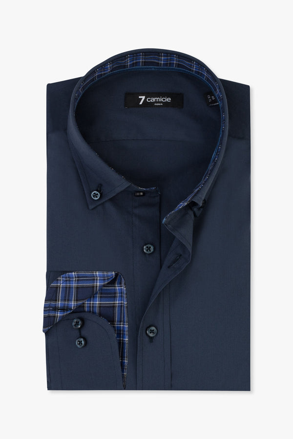 Chemise Homme Leonardo Sport Popelin Stretch Bleu