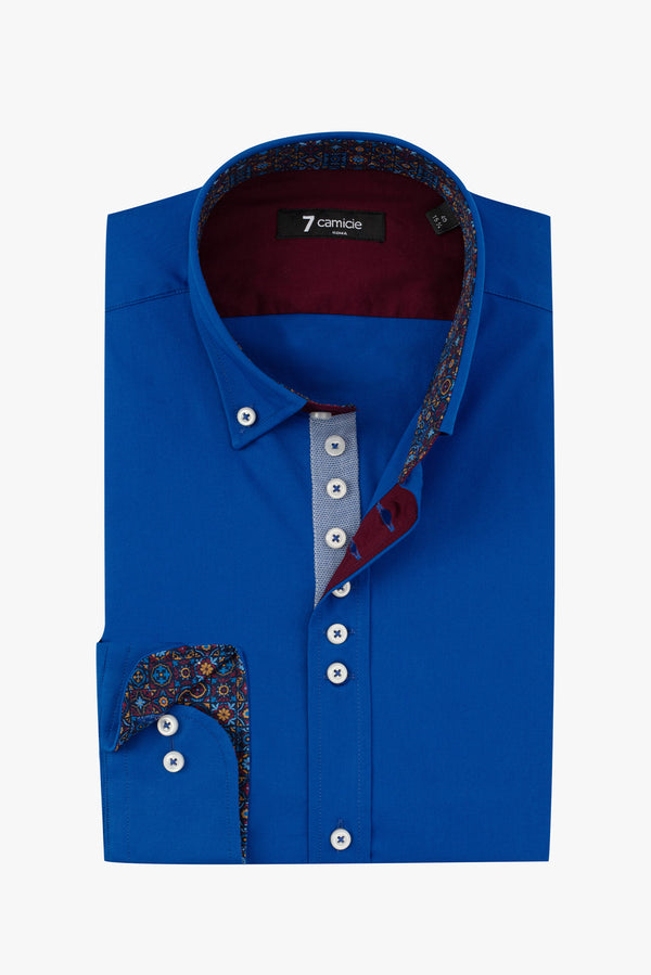 Camicia Uomo Donatello Iconic Popelin Stretch Blu scuro