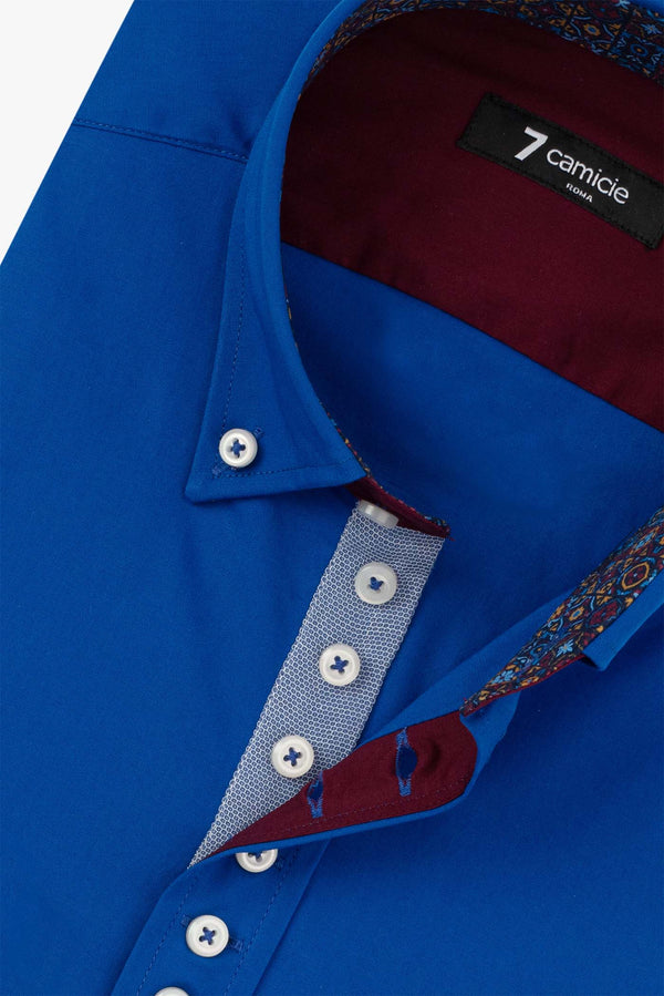 Camicia Uomo Donatello Iconic Popelin Stretch Blu scuro