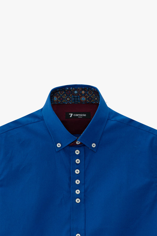 Camicia Uomo Donatello Iconic Popelin Stretch Blu scuro