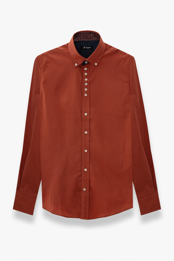Camicia Uomo Donatello Iconic Popelin Stretch Arancione