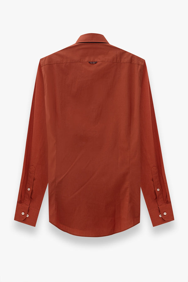 Camicia Uomo Donatello Iconic Popelin Stretch Arancione