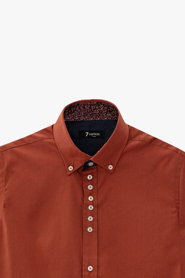 Camisa Hombre Donatello Iconic Popelin Stretch Naranja