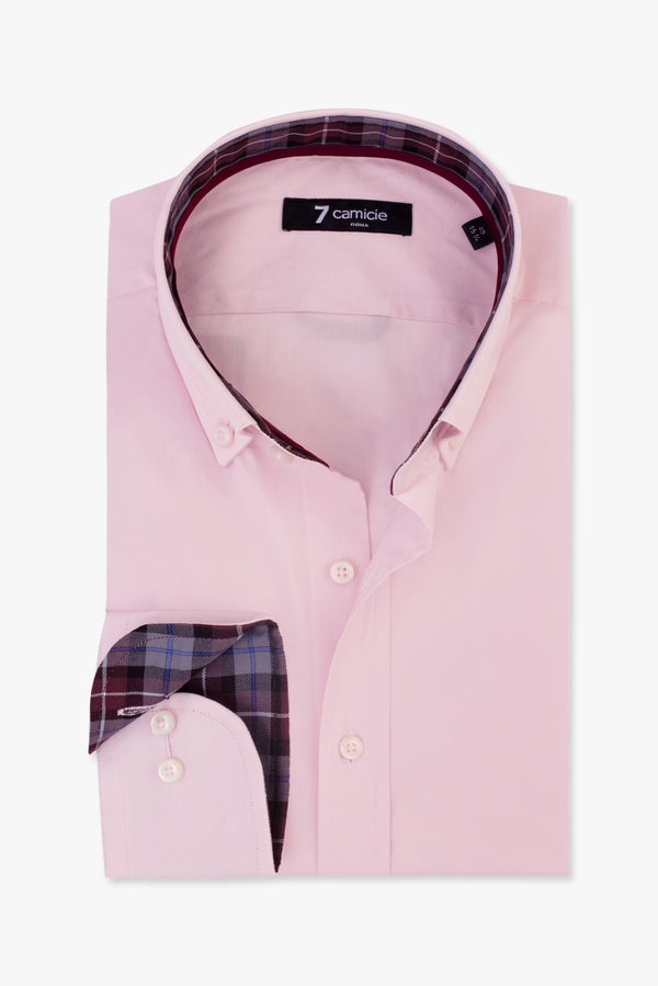 Chemise Homme Leonardo Sport Popelin Stretch Rose