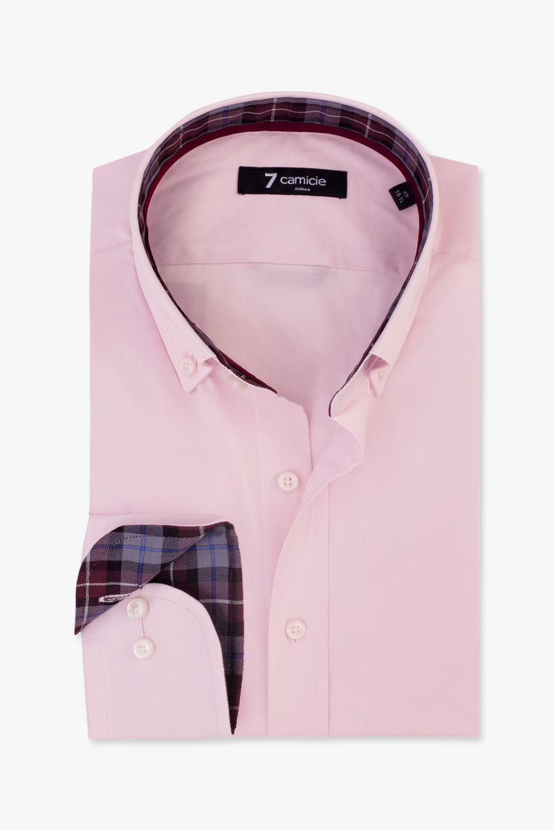 Camicia Uomo Leonardo Sport Popelin Stretch Rosa