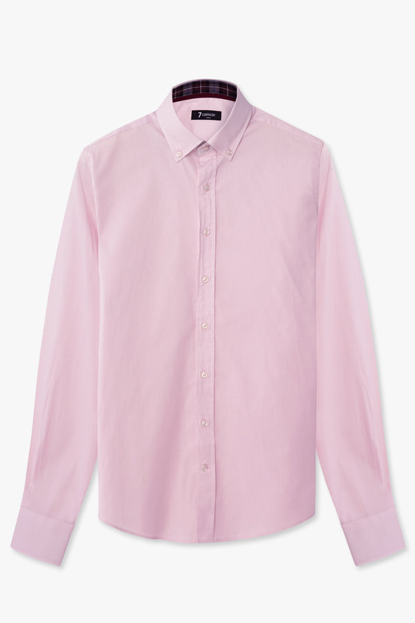 Chemise Homme Leonardo Sport Popelin Stretch Rose