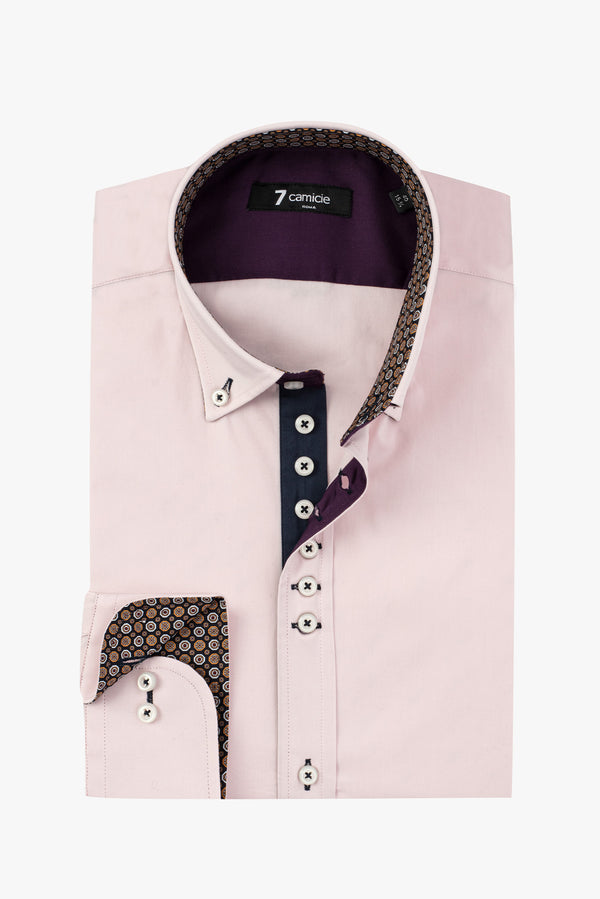 Chemise Homme Donatello Iconic Popelin Stretch Rose