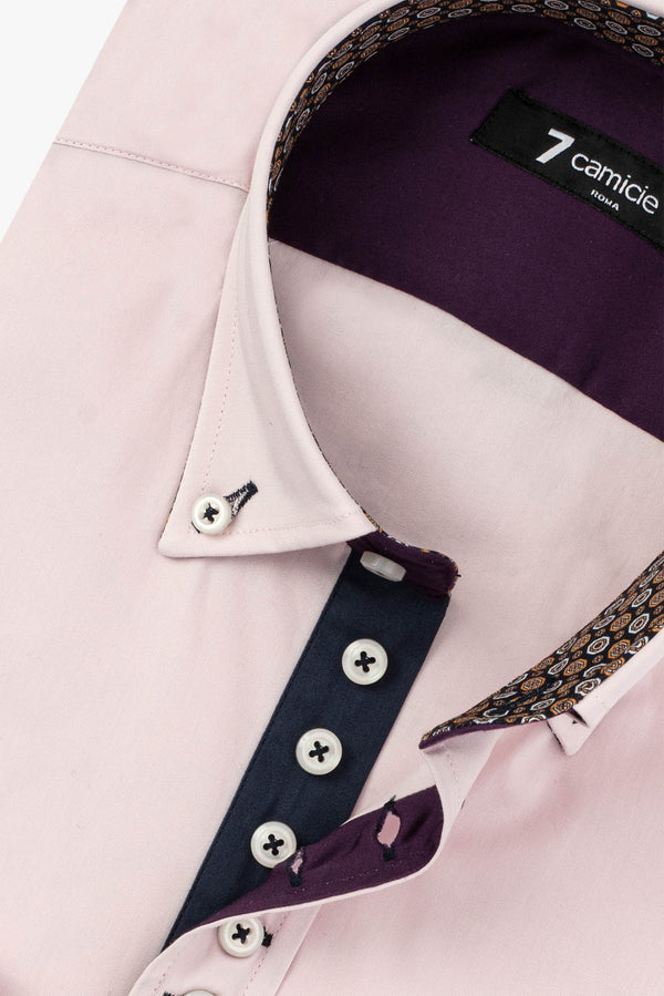 Chemise Homme Donatello Iconic Popelin Stretch Rose