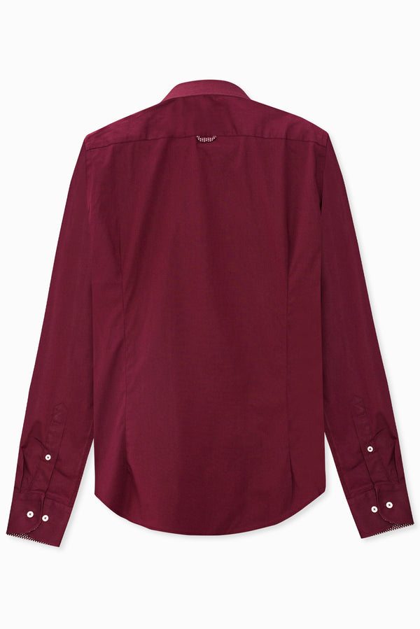 Chemise Homme Leonardo Sport Popelin Stretch Rouge