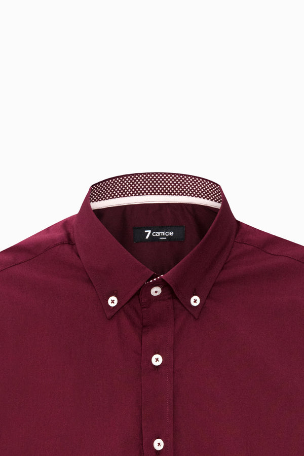 Chemise Homme Leonardo Sport Popelin Stretch Rouge