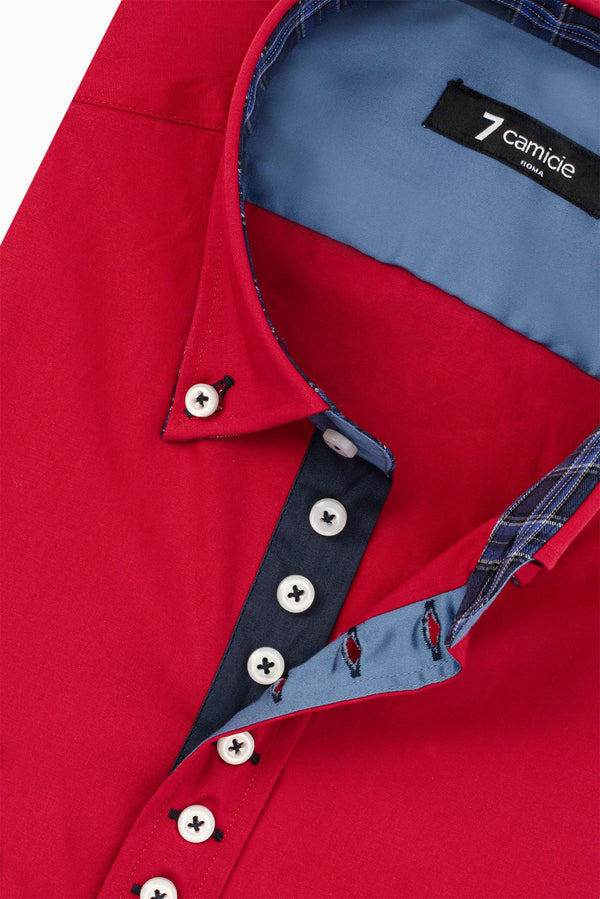 Camisa Hombre Donatello Iconic Popelin Stretch Rojo