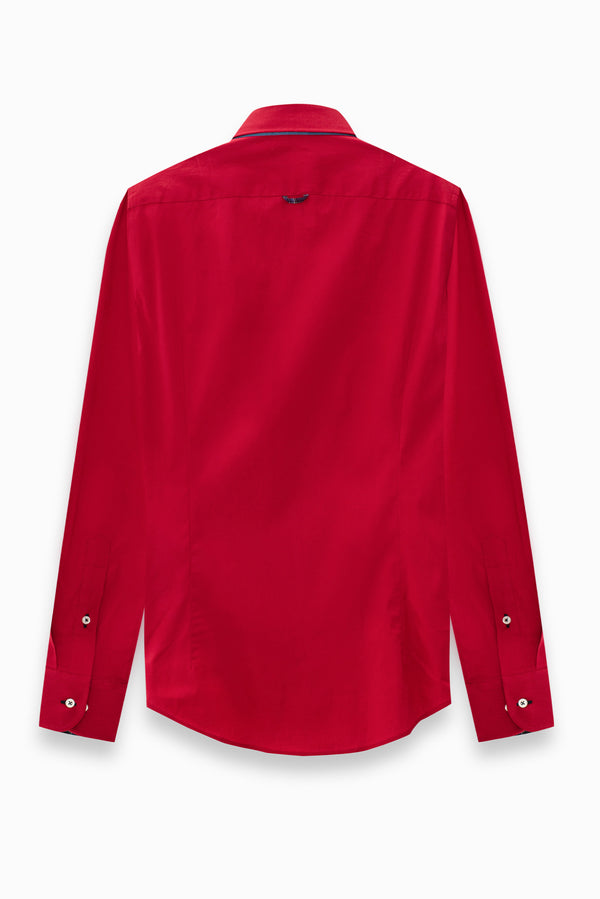 Camisa Hombre Donatello Iconic Popelin Stretch Rojo