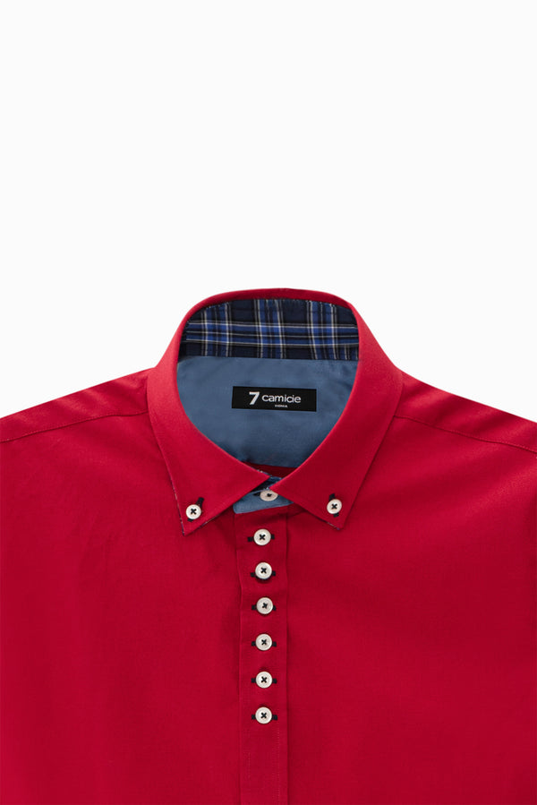 Camisa Hombre Donatello Iconic Popelin Stretch Rojo