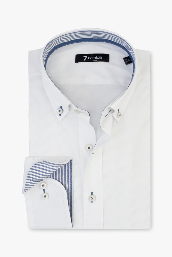 Camicia Uomo Leonardo Sport Popelin Stretch Bianco