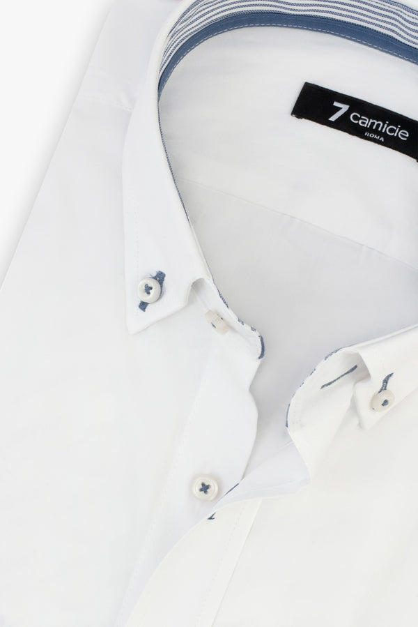 Camicia Uomo Leonardo Sport Popelin Stretch Bianco