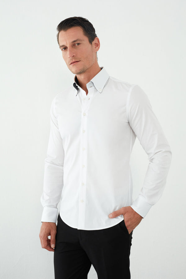 Camisa Hombre Roma Sport Popelin Stretch Blanco