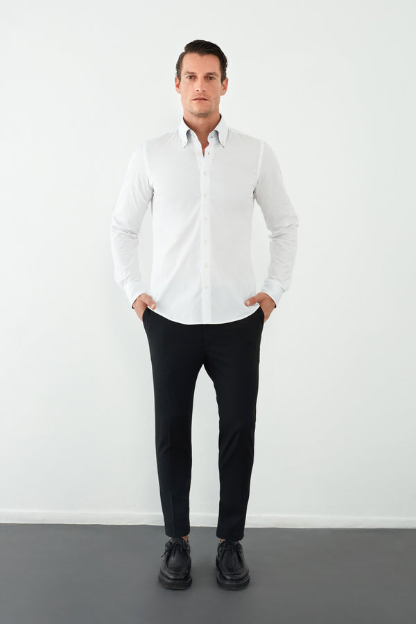 Camisa Hombre Roma Sport Popelin Stretch Blanco
